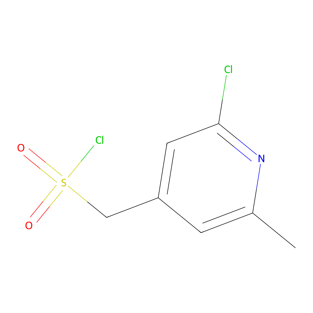 (2-Chloro-6-methylpyridin-4-yl)methanesulfonyl chloride molecular structure, CAS 1934900-46-5