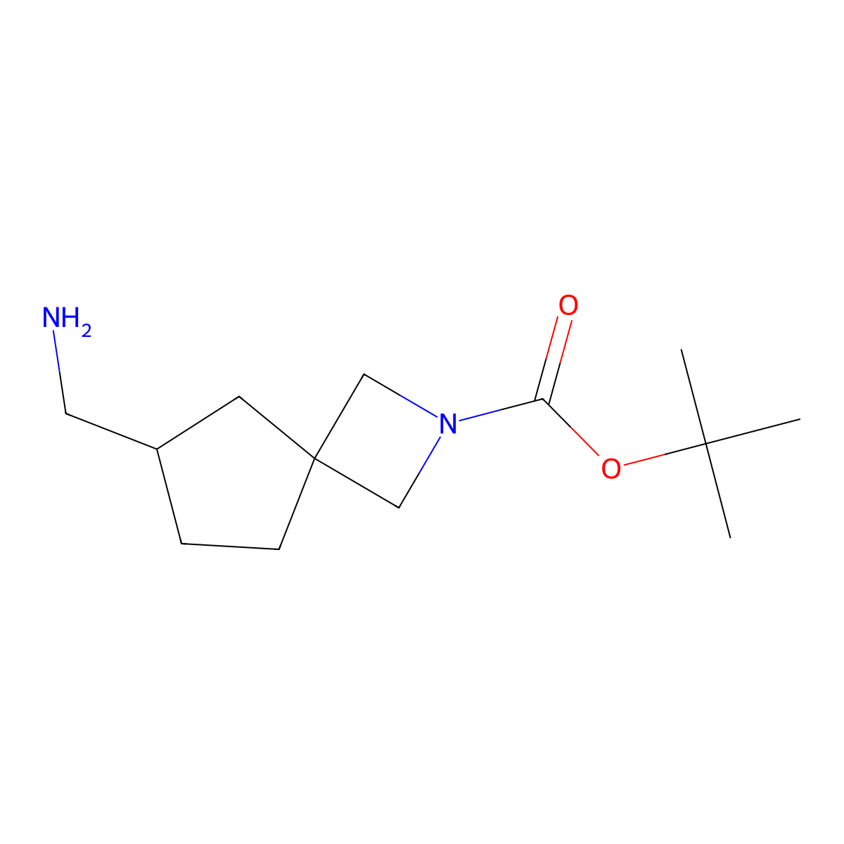 Tert-butyl 6-(aminomethyl)-2-azaspiro[3.4]octane-2-carboxylate molecular structure, CAS 1934909-71-3