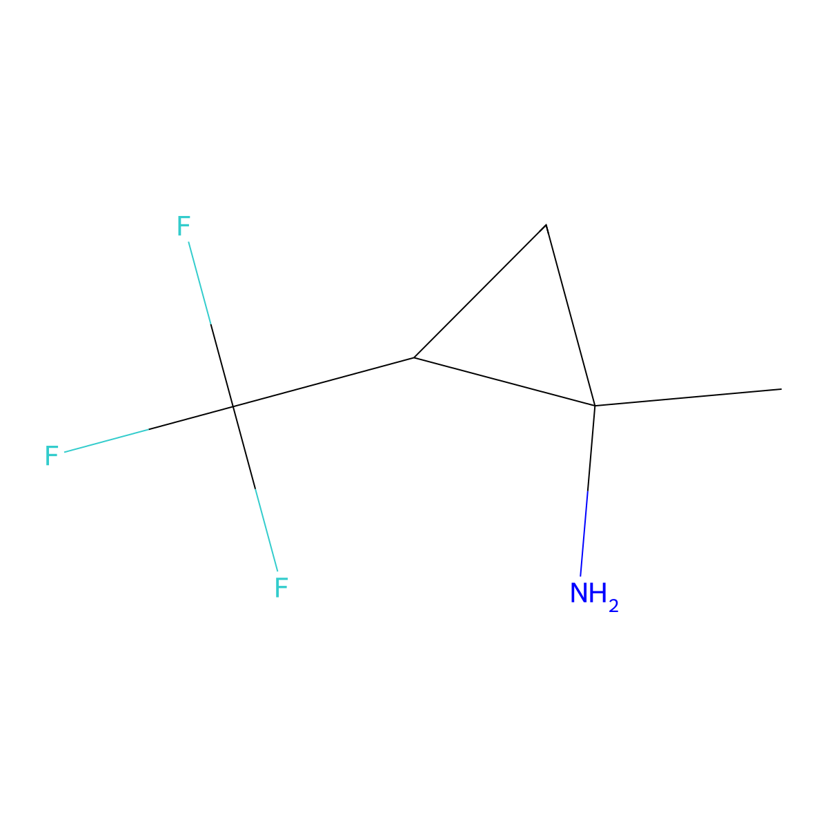 1-Methyl-2-(trifluoromethyl)cyclopropan-1-amine molecular structure, CAS 1934910-18-5