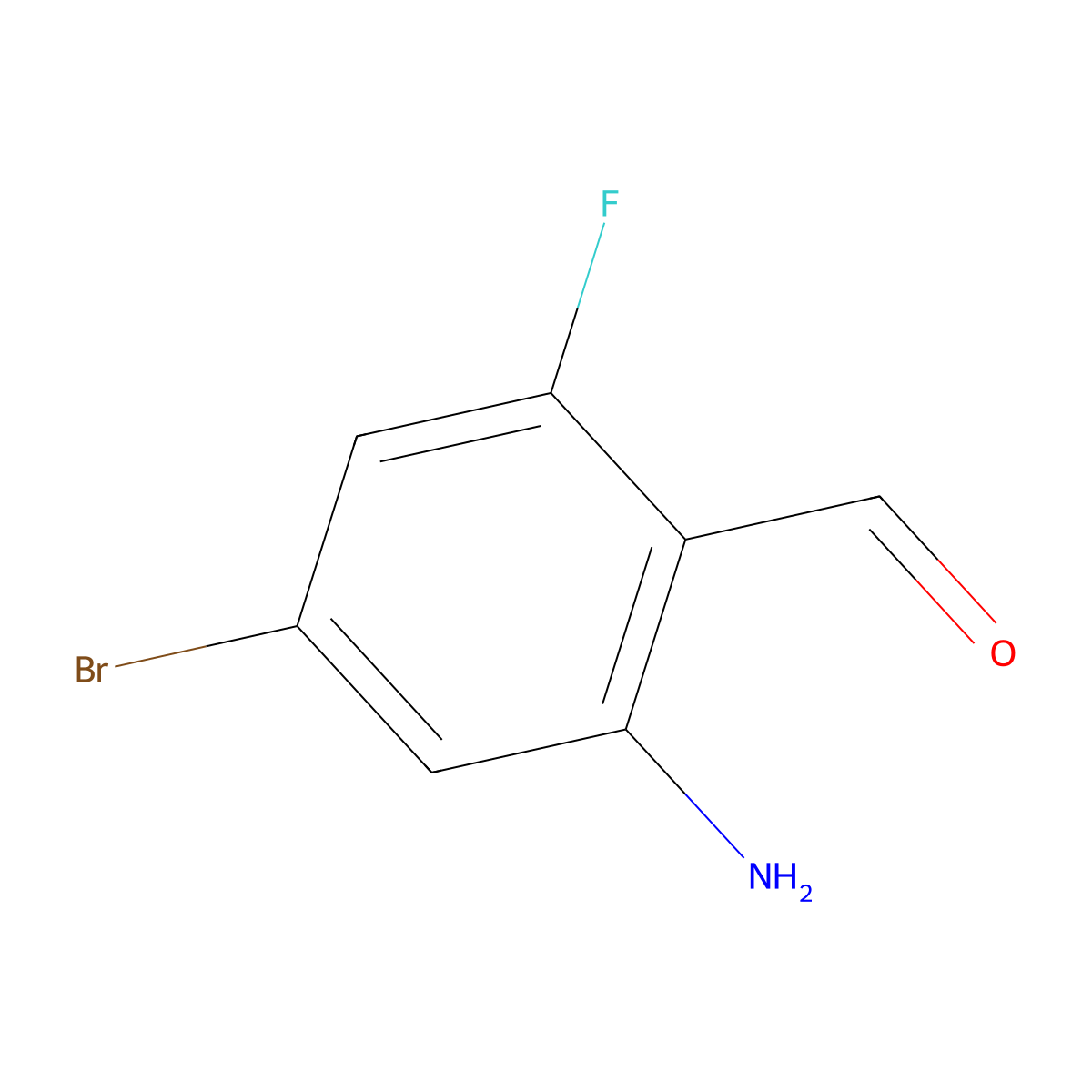 2-Amino-4-bromo-6-fluorobenzaldehyde molecular structure, CAS 1934912-98-7