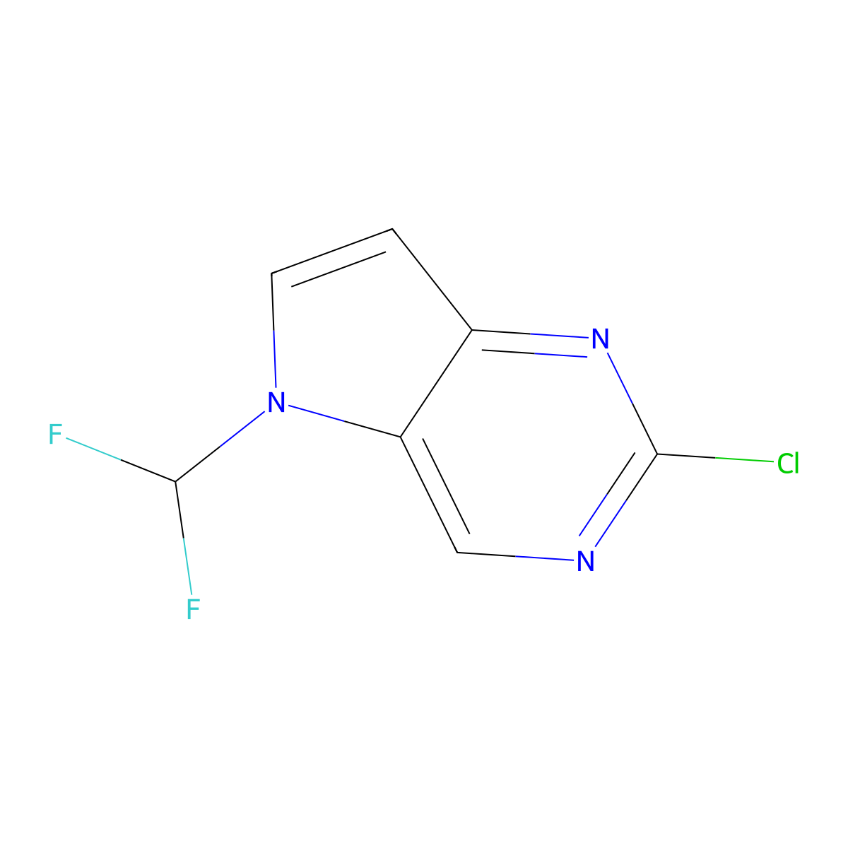 2-Chloro-5-(difluoromethyl)-5H-pyrrolo[3,2-d]pyrimidine molecular structure, CAS 1934913-04-8