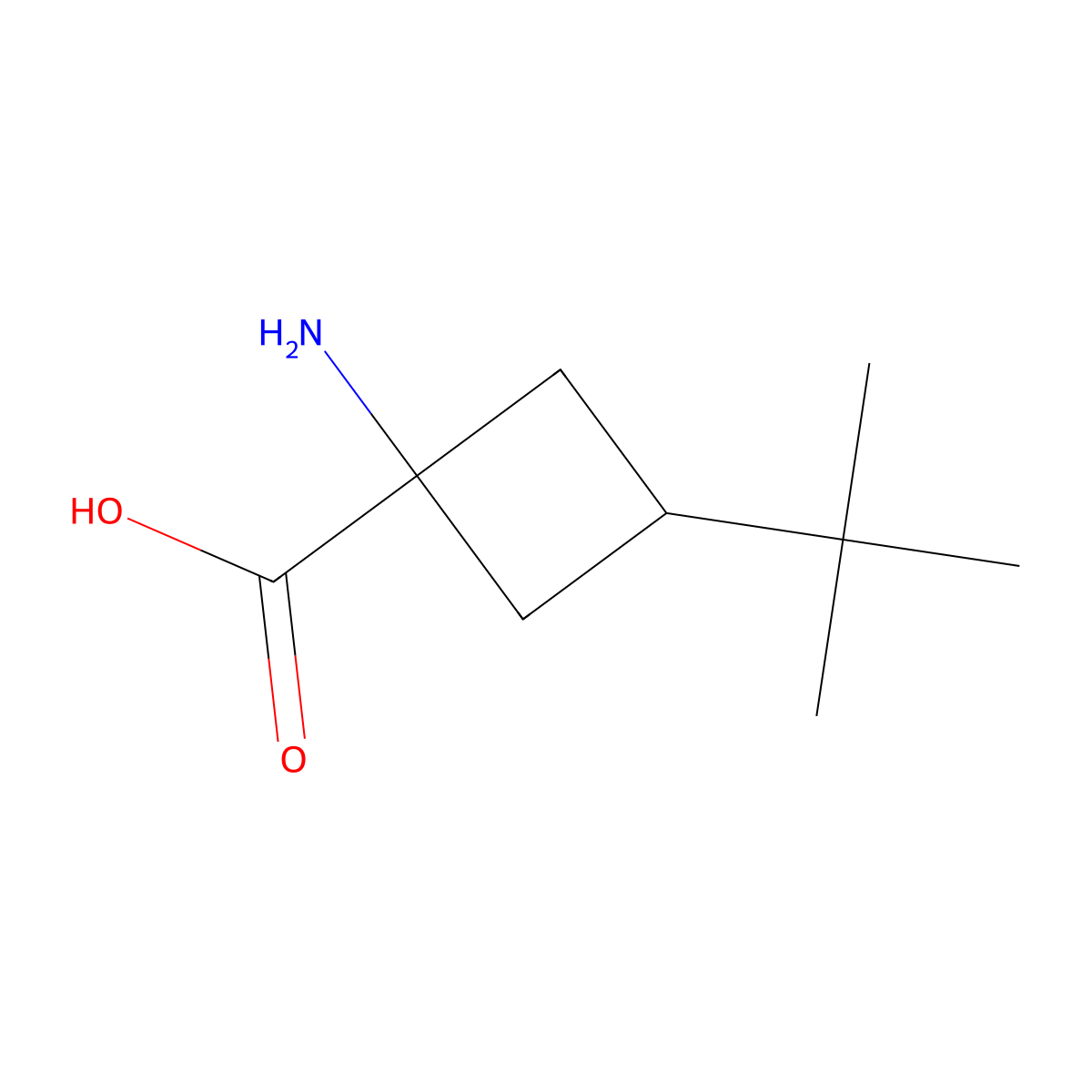 1-Amino-3-tert-butylcyclobutane-1-carboxylic acid molecular structure, CAS 1934915-22-6
