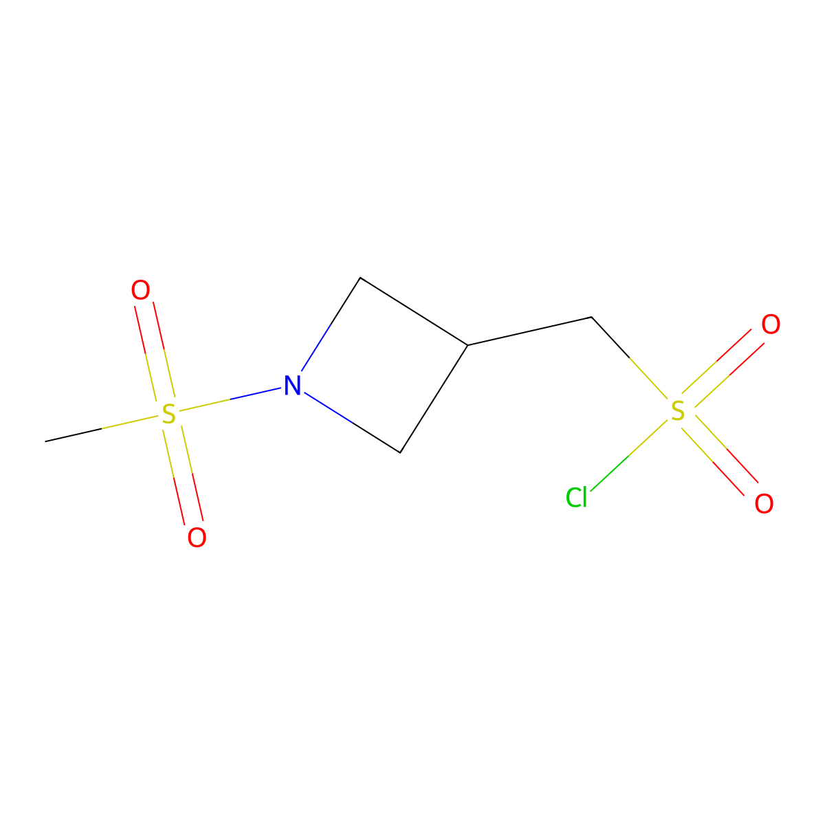 (1-Methanesulfonylazetidin-3-yl)methanesulfonyl chloride molecular structure, CAS 1934917-04-0