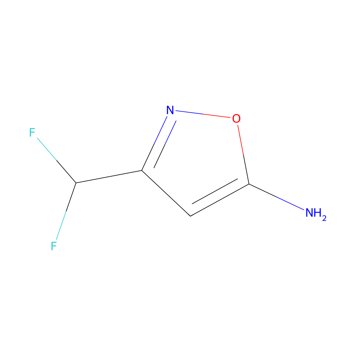 3-(Difluoromethyl)-1,2-oxazol-5-amine molecular structure, CAS 1934921-14-8