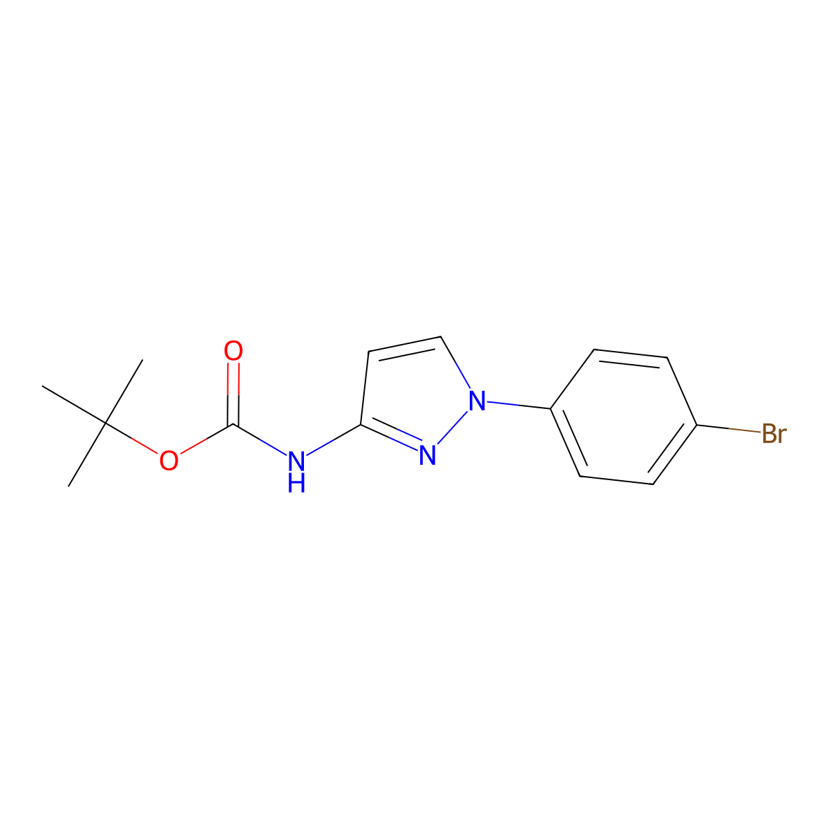 tert-butyl N-[1-(4-bromophenyl)-1H-pyrazol-3-yl]carbamate molecular structure, CAS 1934921-59-1