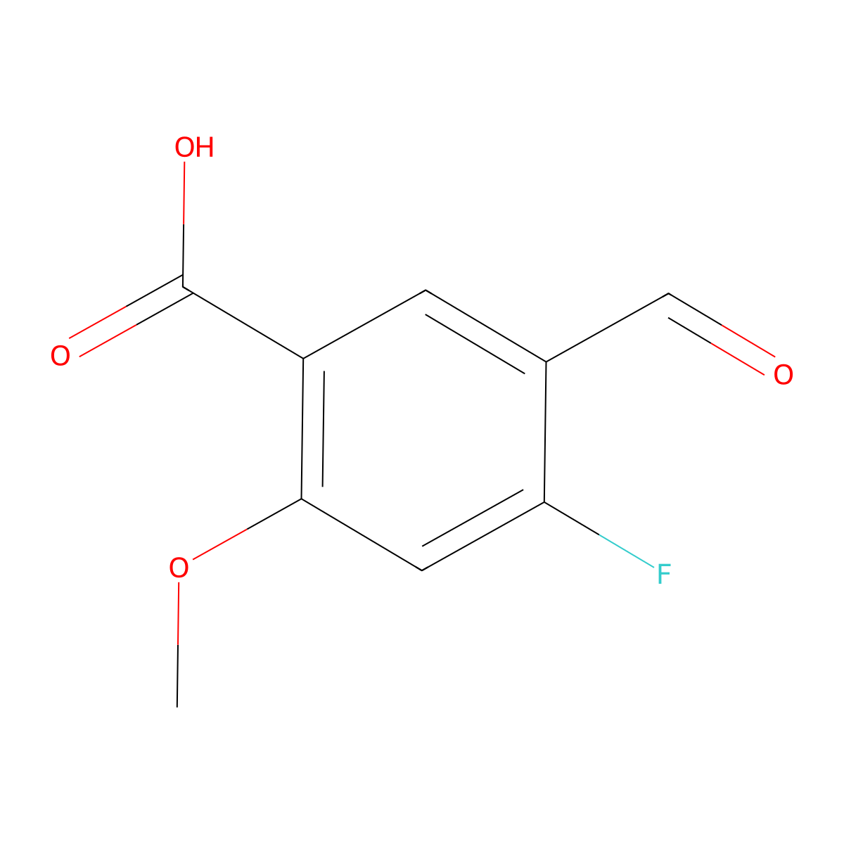 4-Fluoro-5-formyl-2-methoxybenZoic acid molecular structure, CAS 1934923-07-5