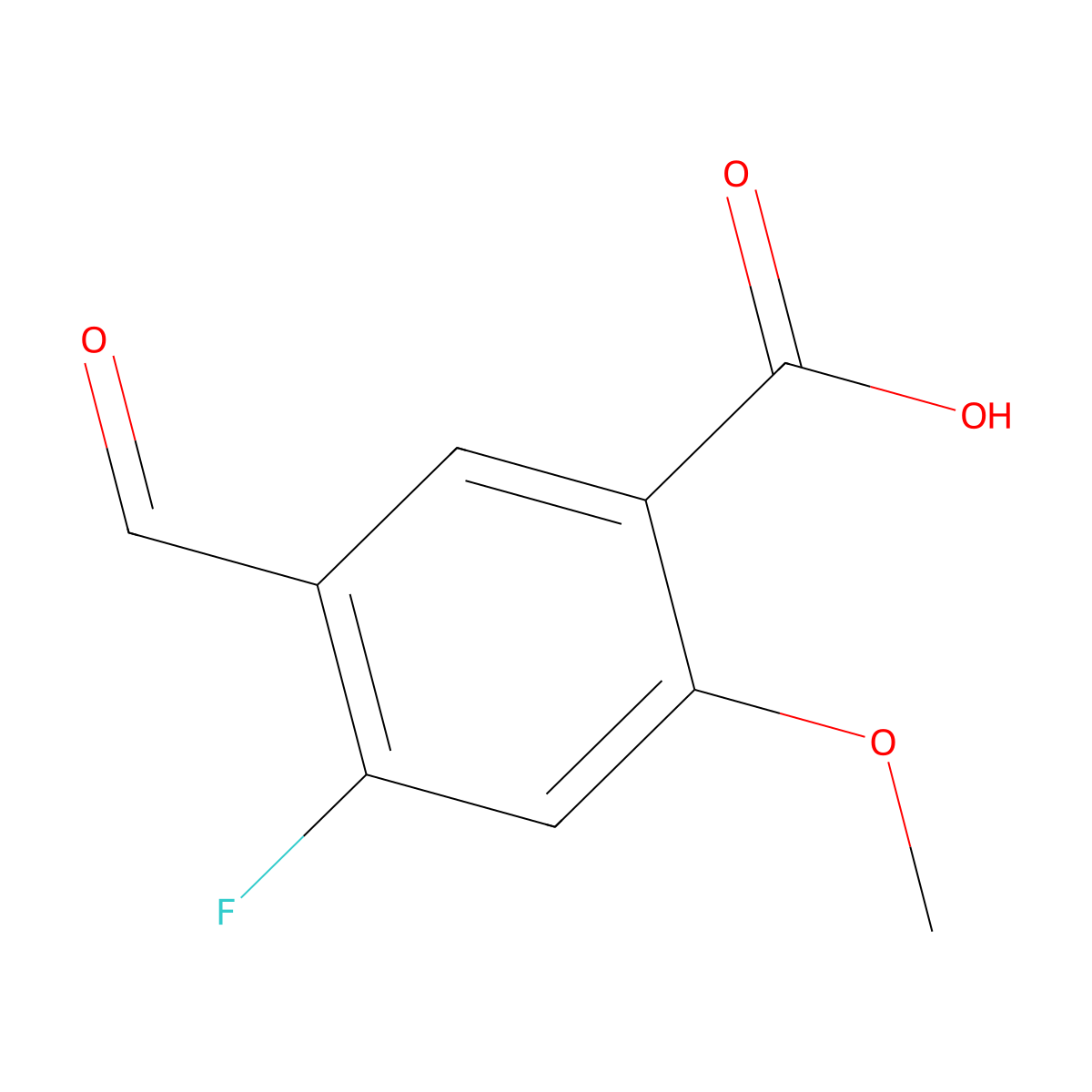 4-Fluoro-5-formyl-2-methoxybenZoic acid molecular structure, CAS 1934923-07-5