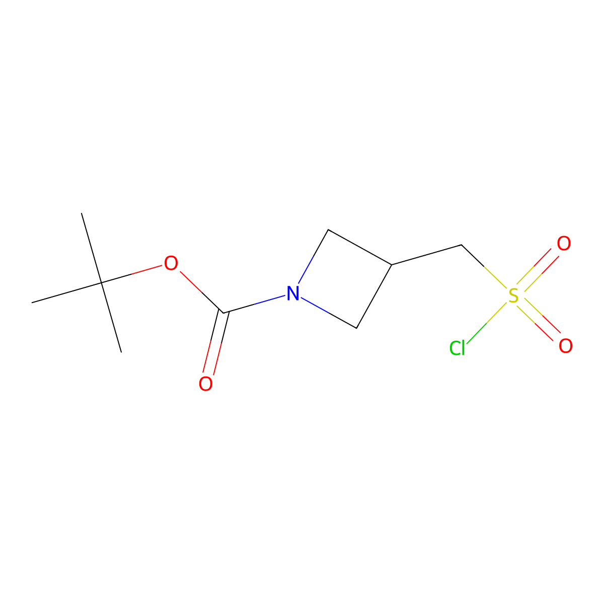 Tert-butyl 3-((chlorosulfonyl)methyl)azetidine-1-carboxylate molecular structure, CAS 1934928-22-9