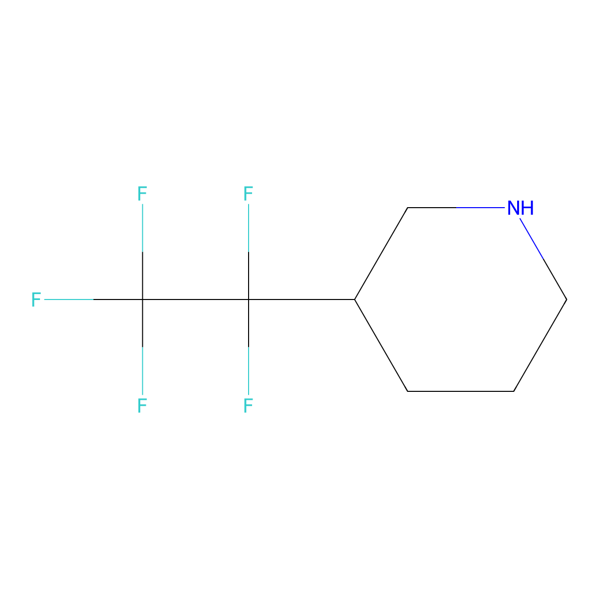 3-(1,1,2,2,2-Pentafluoroethyl)piperidine molecular structure, CAS 1934928-24-1