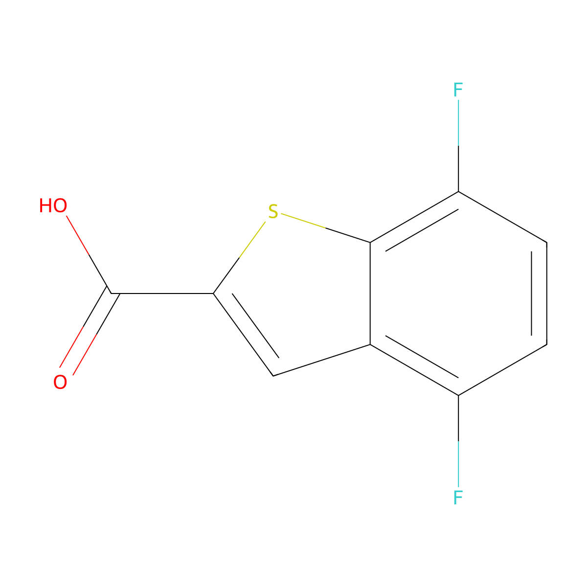 4,7-Difluoro-1-benzothiophene-2-carboxylic acid molecular structure, CAS 1934929-12-0