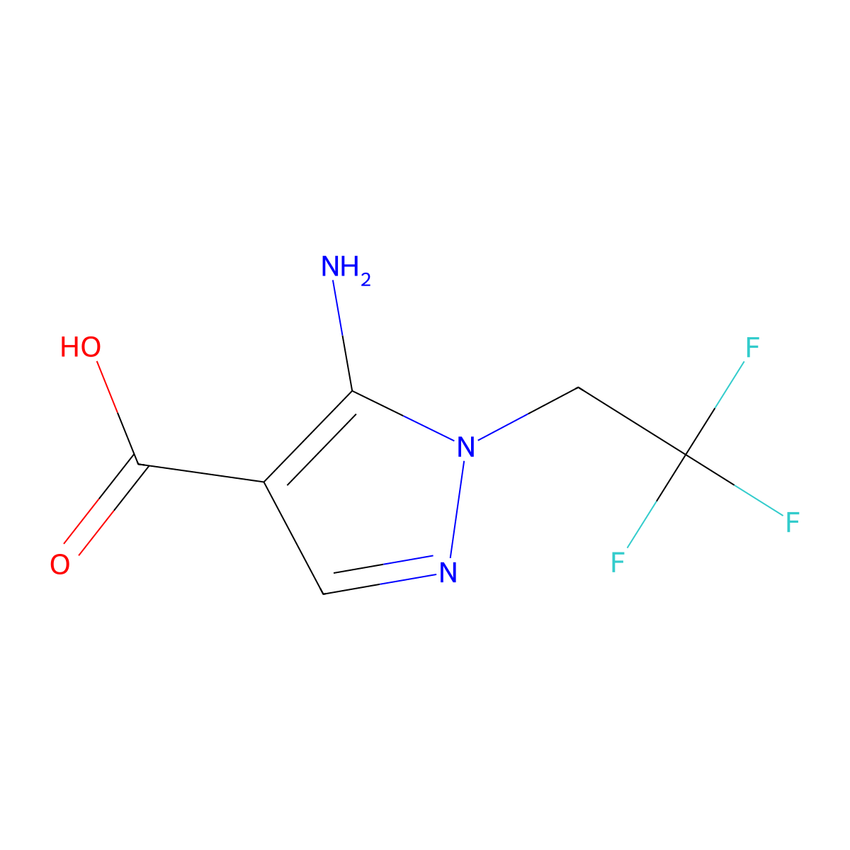 5-amino-1-(2,2,2-trifluoroethyl)-1H-pyrazole-4-carboxylic acid molecular structure, CAS 1934940-52-9