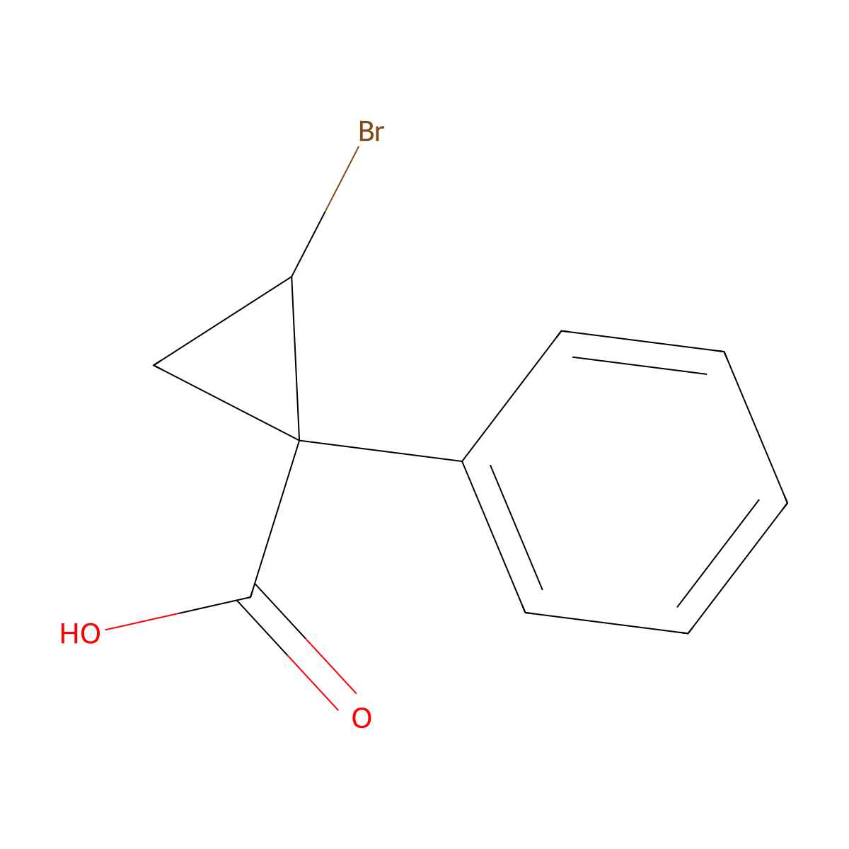 2-Bromo-1-phenylcyclopropane-1-carboxylic acid molecular structure, CAS 1934949-50-4