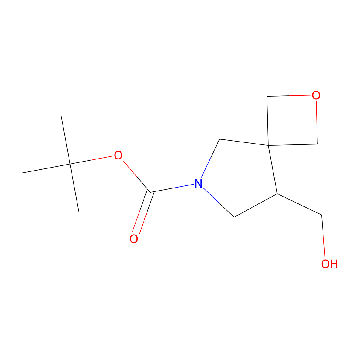 Tert-butyl 8-(hydroxymethyl)-2-oxa-6-azaspiro[3.4]octane-6-carboxylate molecular structure, CAS 1934949-83-3