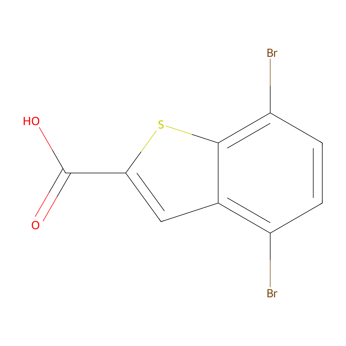 4,7-Dibromobenzo[b]thiophene-2-carboxylic acid molecular structure, CAS 1934957-58-0