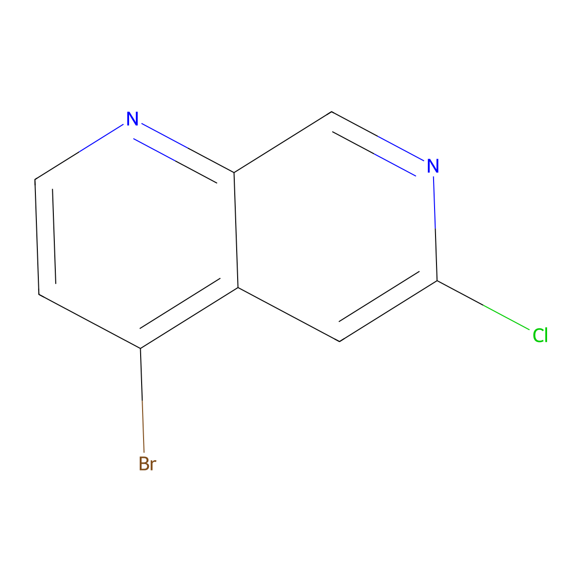 4-Bromo-6-chloro-1,7-naphthyridine molecular structure, CAS 1934957-79-5