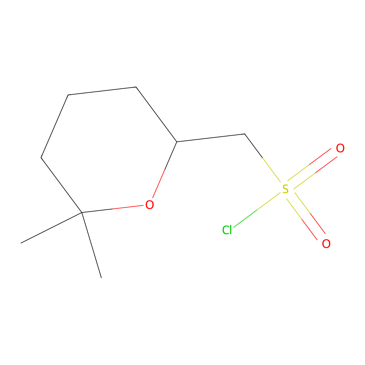 (6,6-Dimethyloxan-2-yl)methanesulfonyl chloride molecular structure, CAS 1934960-78-7
