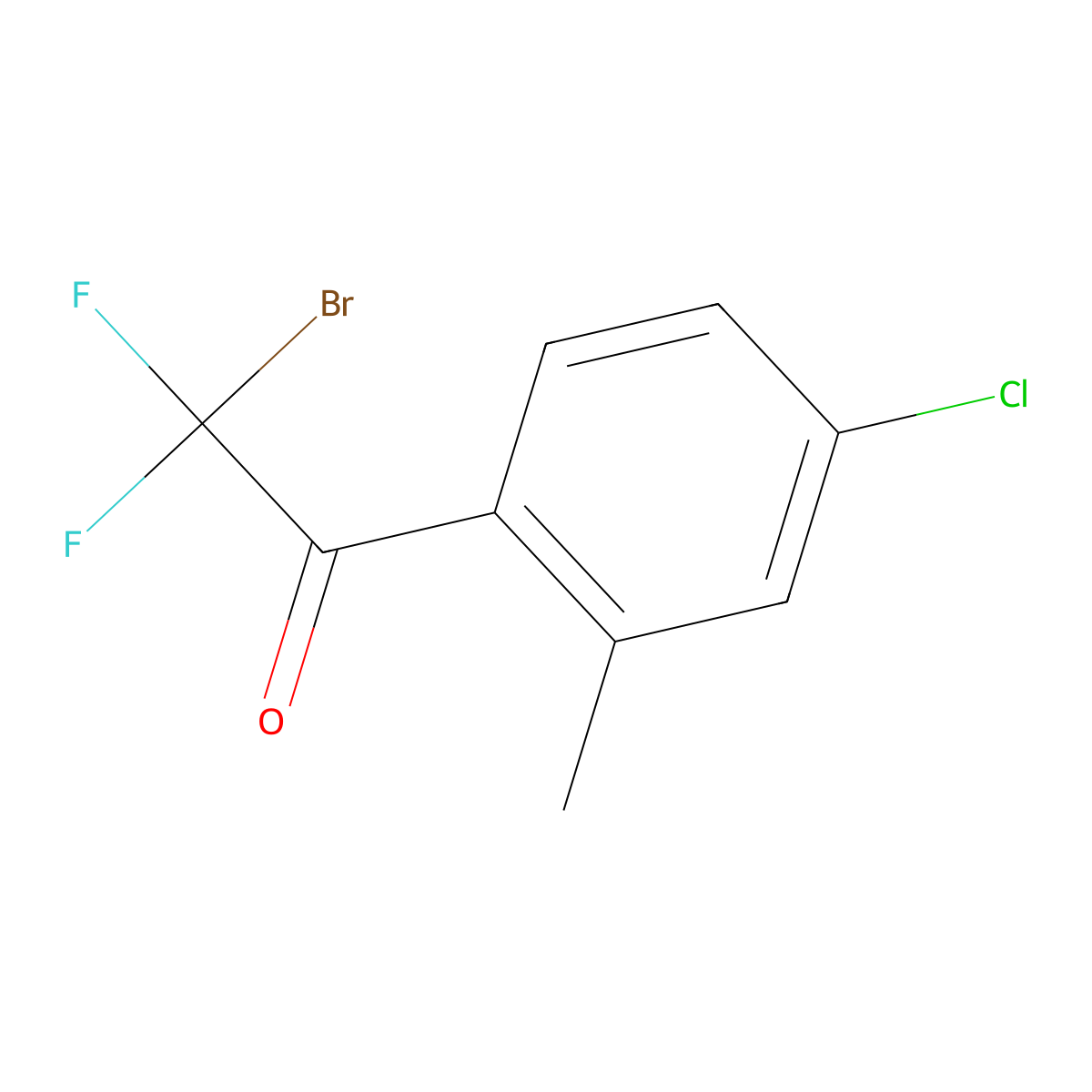2-Bromo-2,2-difluoro-1-(4-chloro-2-methylphenyl)ethanone molecular structure, CAS 1934962-40-9