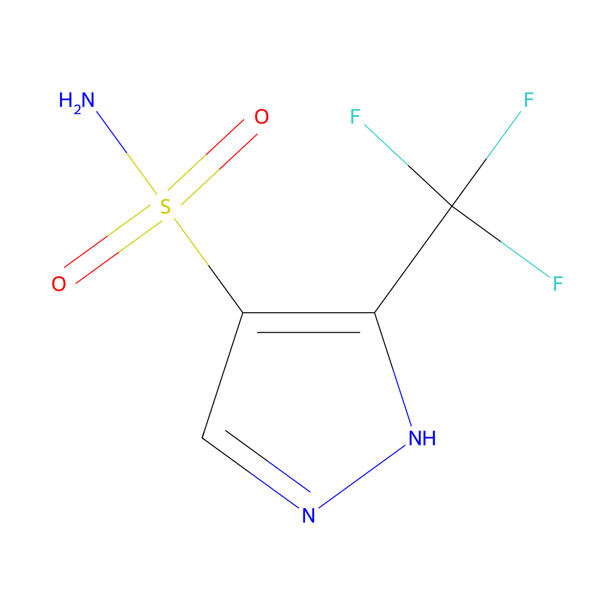 3-(Trifluoromethyl)-1H-pyrazole-4-sulfonamide molecular structure, CAS 1934962-41-0