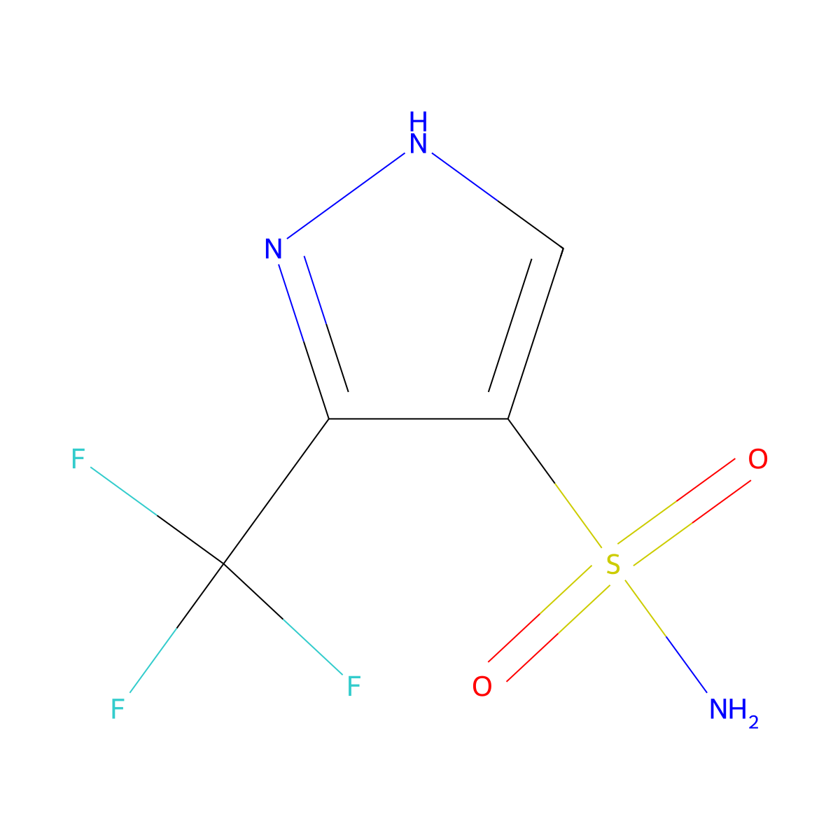 3-(Trifluoromethyl)-1H-pyrazole-4-sulfonamide molecular structure, CAS 1934962-41-0