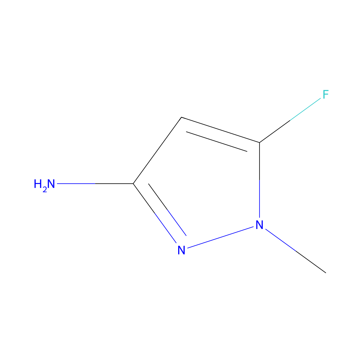 5-Fluoro-1-methyl-1H-pyrazol-3-amine molecular structure, CAS 1934962-94-3