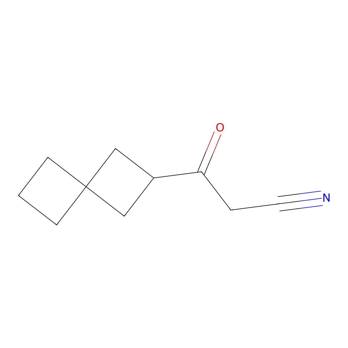 3-Oxo-3-{spiro[3.3]heptan-2-yl}propanenitrile molecular structure, CAS 1934963-56-0