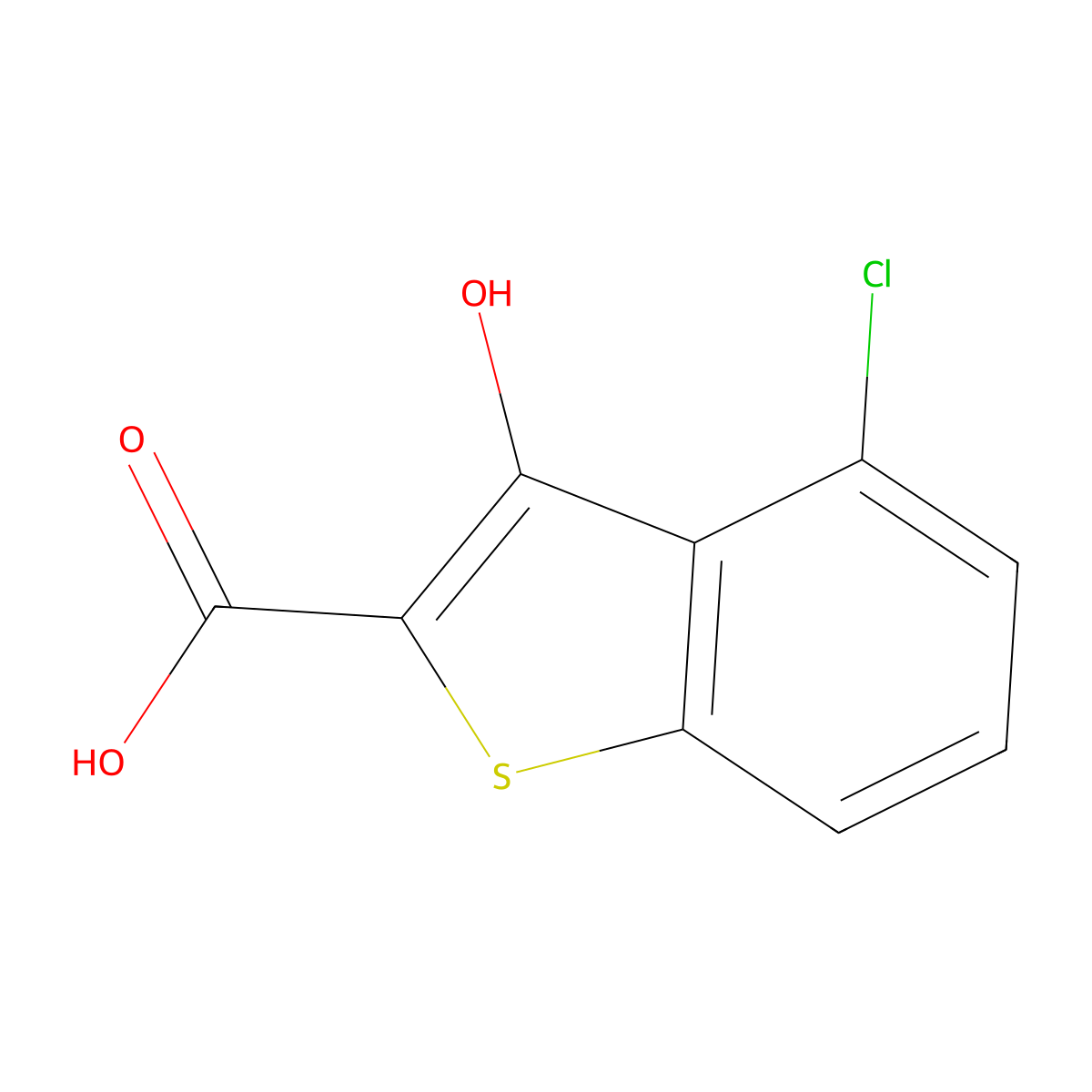 4-Chloro-3-hydroxybenzo[b]thiophene-2-carboxylic acid molecular structure, CAS 1934964-07-4