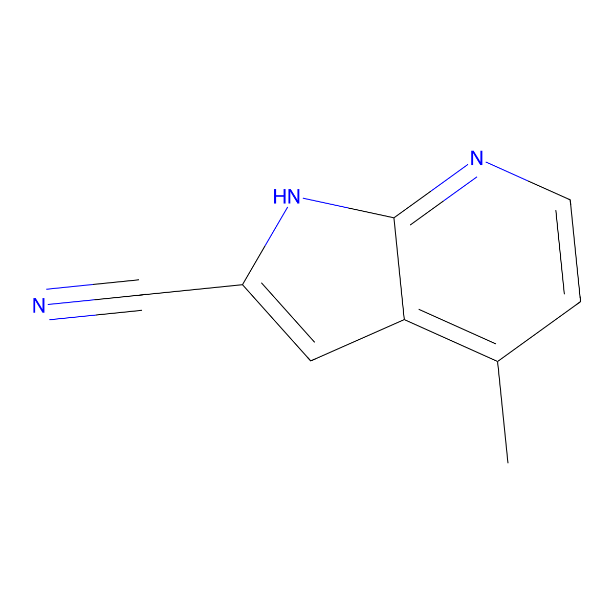4-Methyl-1H-pyrrolo[2,3-b]pyridine-2-carbonitrile molecular structure, CAS 1934964-75-6