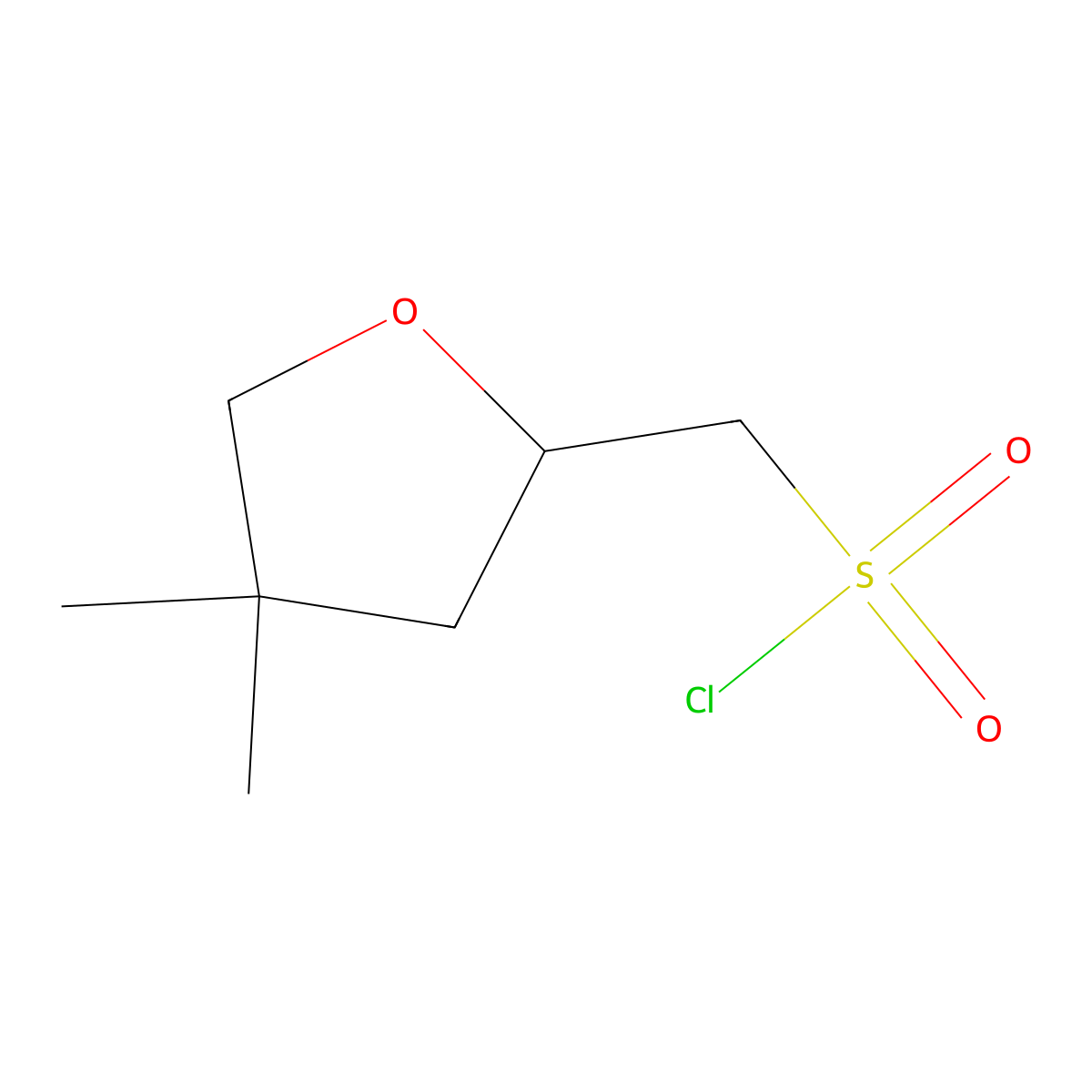 (4,4-Dimethyloxolan-2-yl)methanesulfonyl chloride molecular structure, CAS 1934969-53-5