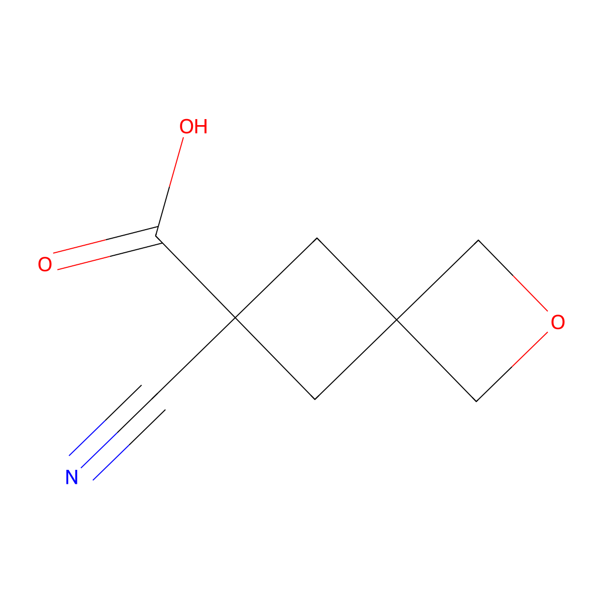 6-Cyano-2-oxaspiro[3.3]heptane-6-carboxylic acid molecular structure, CAS 1934971-05-7