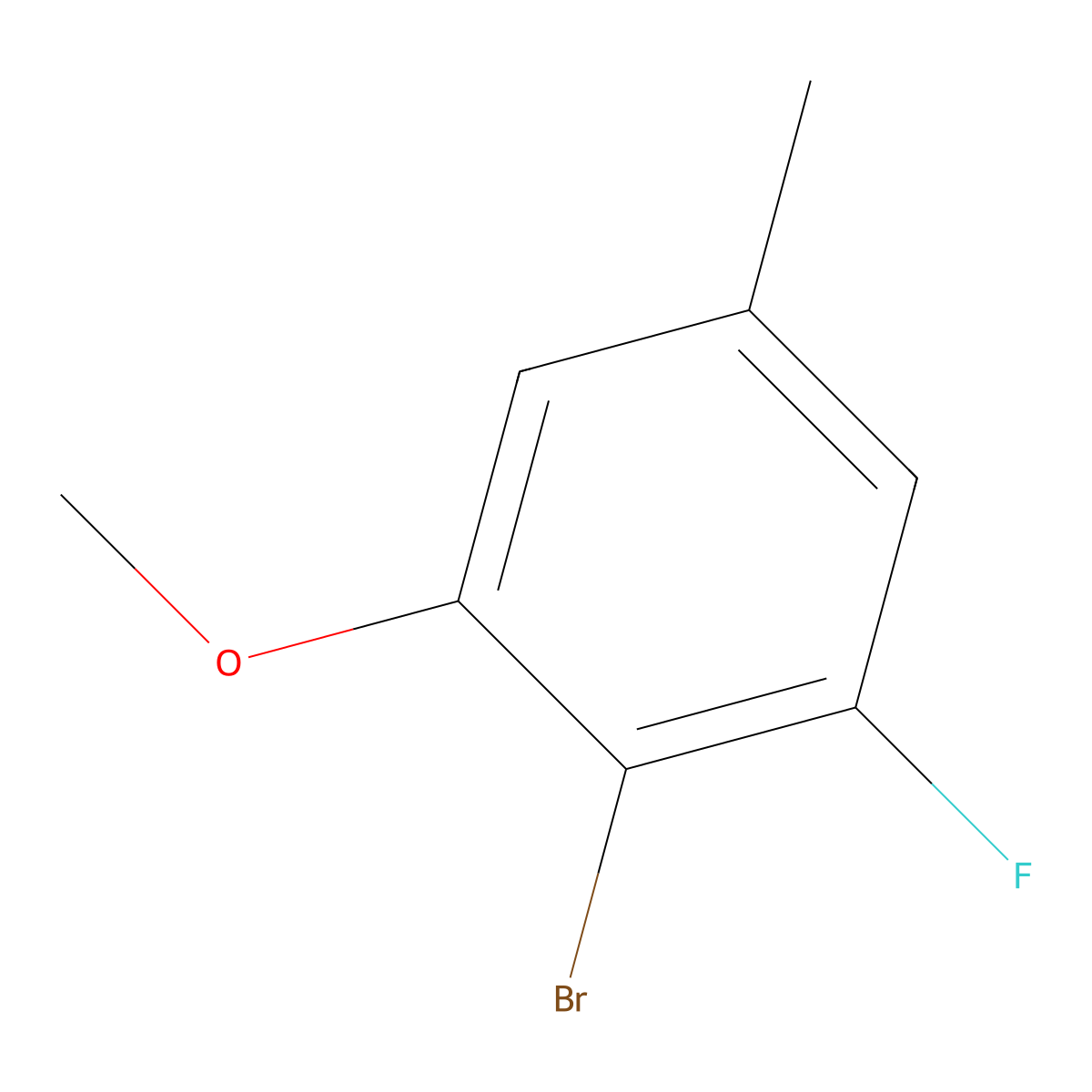 2-Bromo-1-fluoro-3-methoxy-5-methylbenzene molecular structure, CAS 1934971-14-8