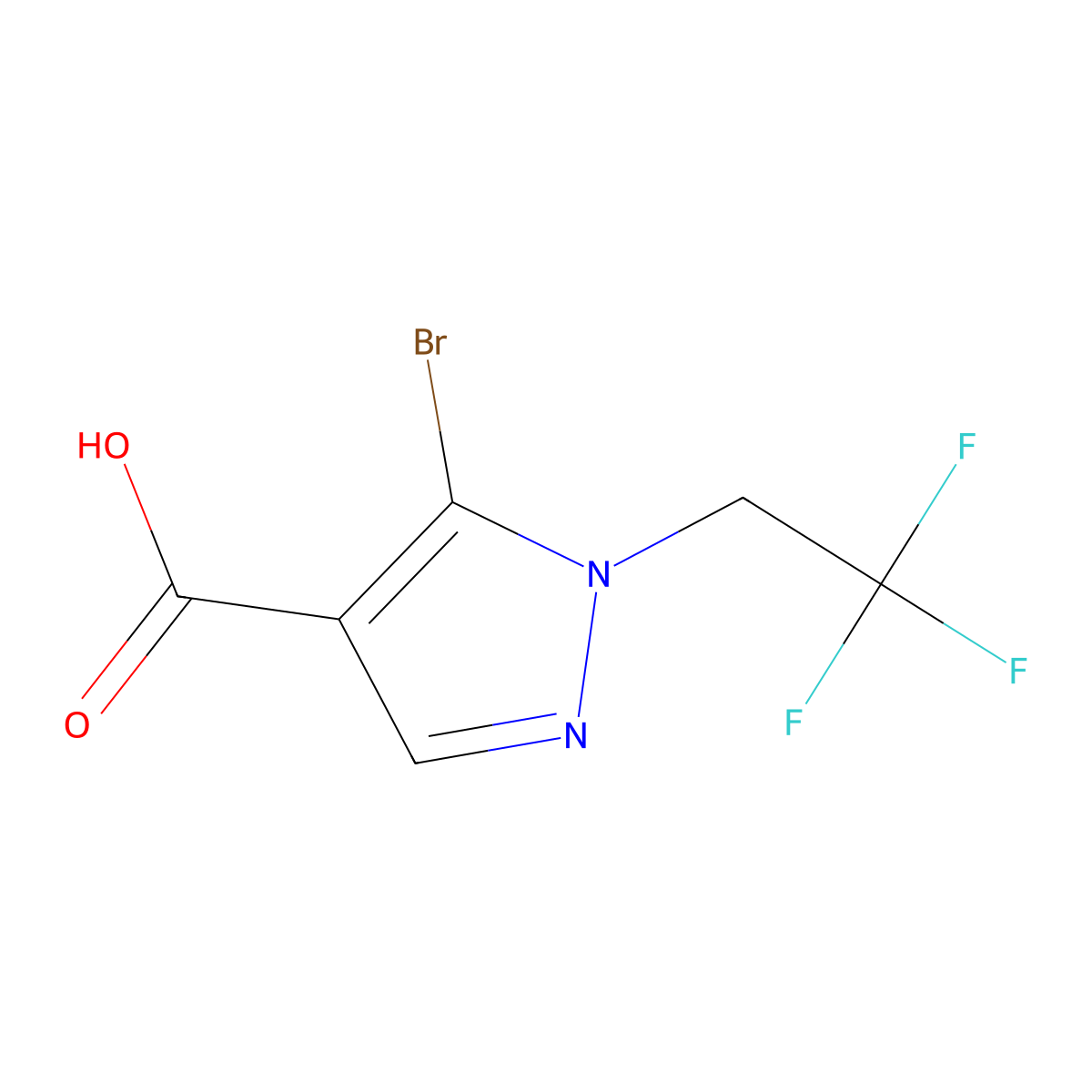 5-Bromo-1-(2,2,2-trifluoroethyl)-1H-pyrazole-4-carboxylic acid molecular structure, CAS 1934972-92-5