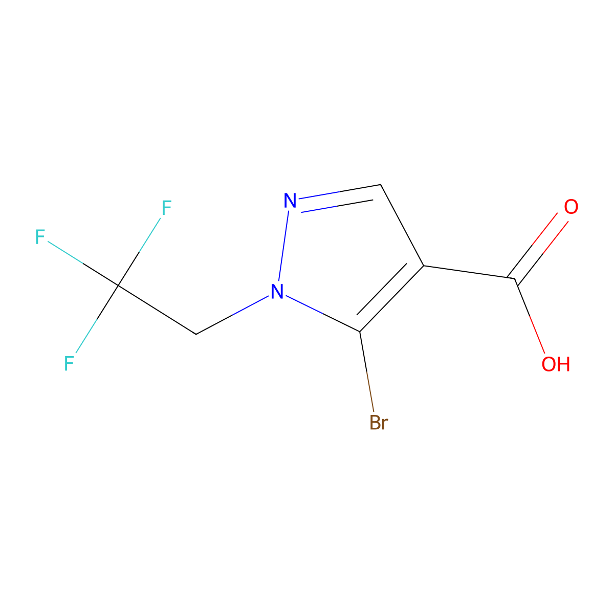 5-Bromo-1-(2,2,2-trifluoroethyl)-1H-pyrazole-4-carboxylic acid molecular structure, CAS 1934972-92-5