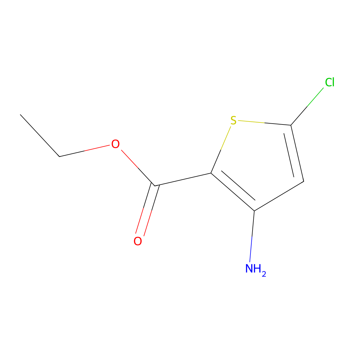 Ethyl 3-amino-5-chlorothiophene-2-carboxylate molecular structure, CAS 1934979-69-7