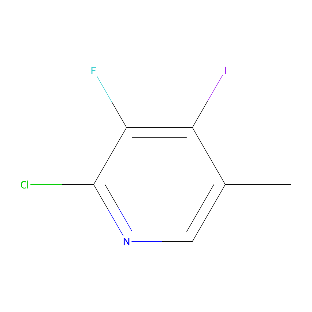 2-Chloro-3-fluoro-4-iodo-5-methylpyridine molecular structure, CAS 1934988-08-5