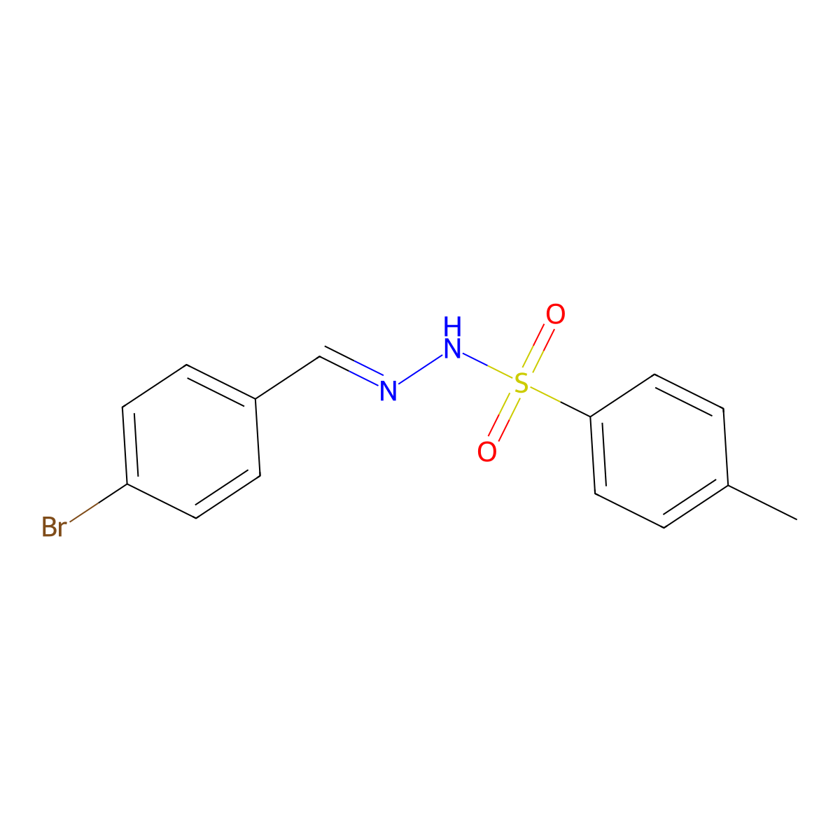N-[(4-bromophenyl)methylideneamino]-4-methylbenzenesulfonamide molecular structure, CAS 19350-68-6
