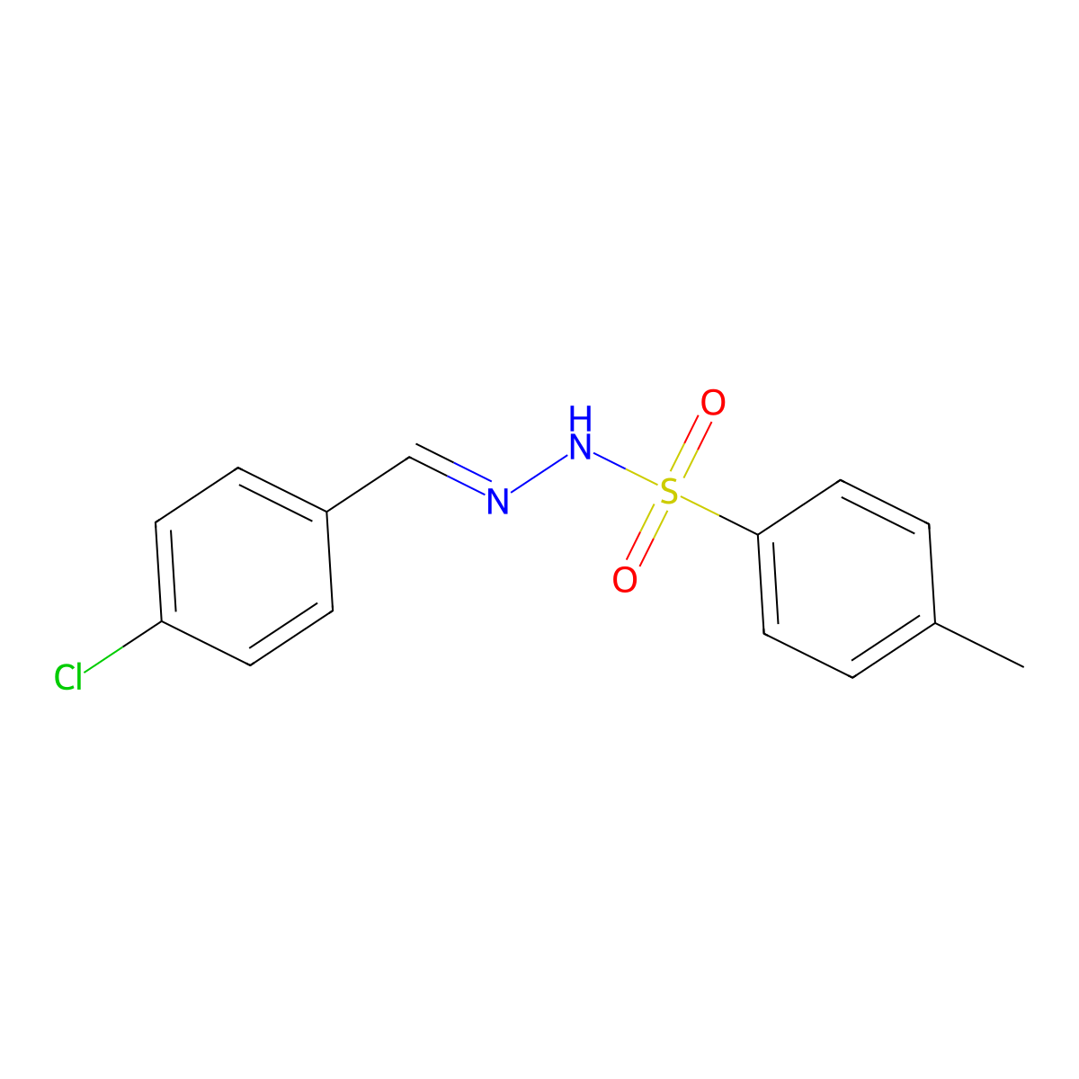 N'-(4-Chlorobenzylidene)-4-methylbenzenesulfonohydrazide molecular structure, CAS 19350-69-7