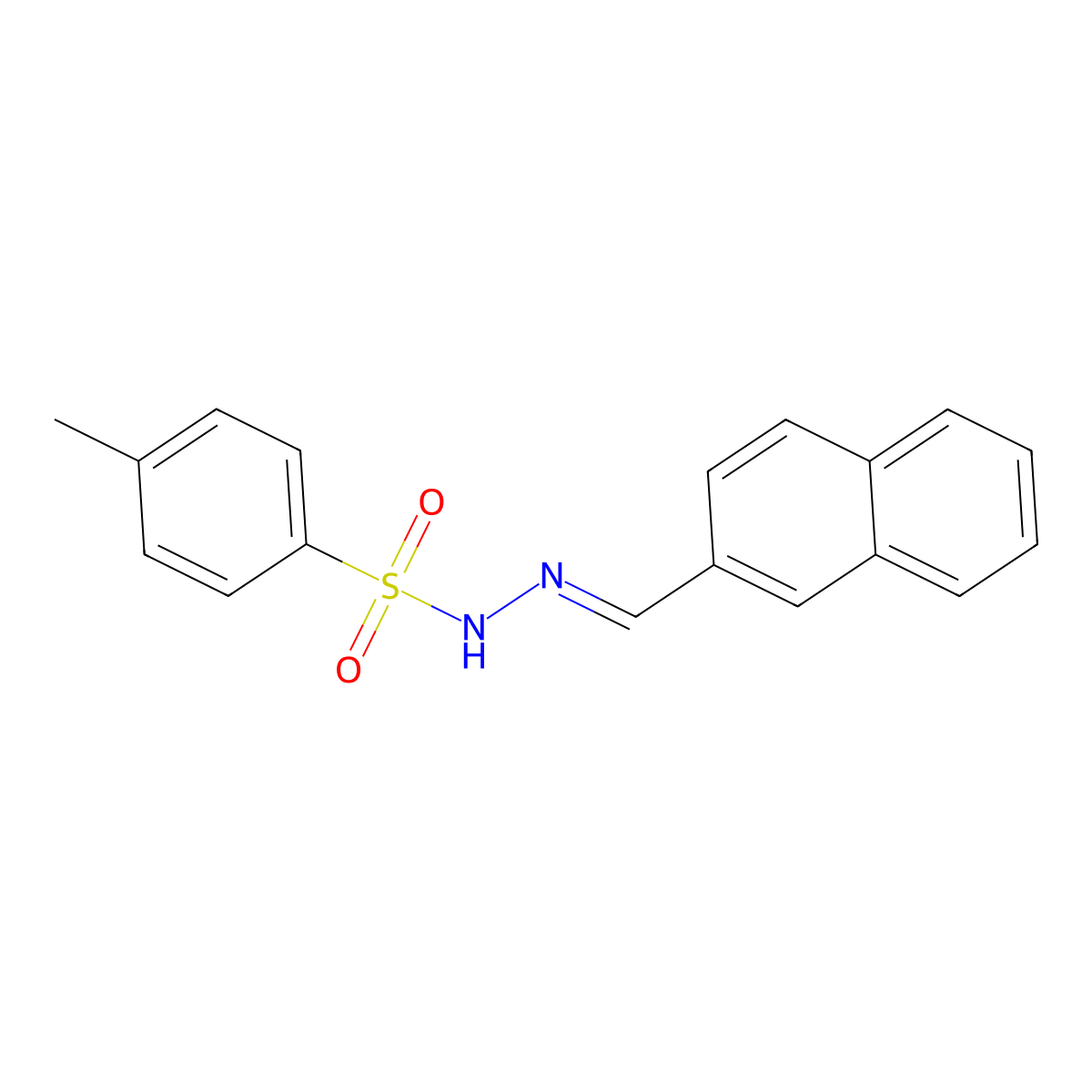 4-methyl-N-(naphthalene-2-ylmethylene)benzenesulfonohydrazide molecular structure, CAS 19350-74-4