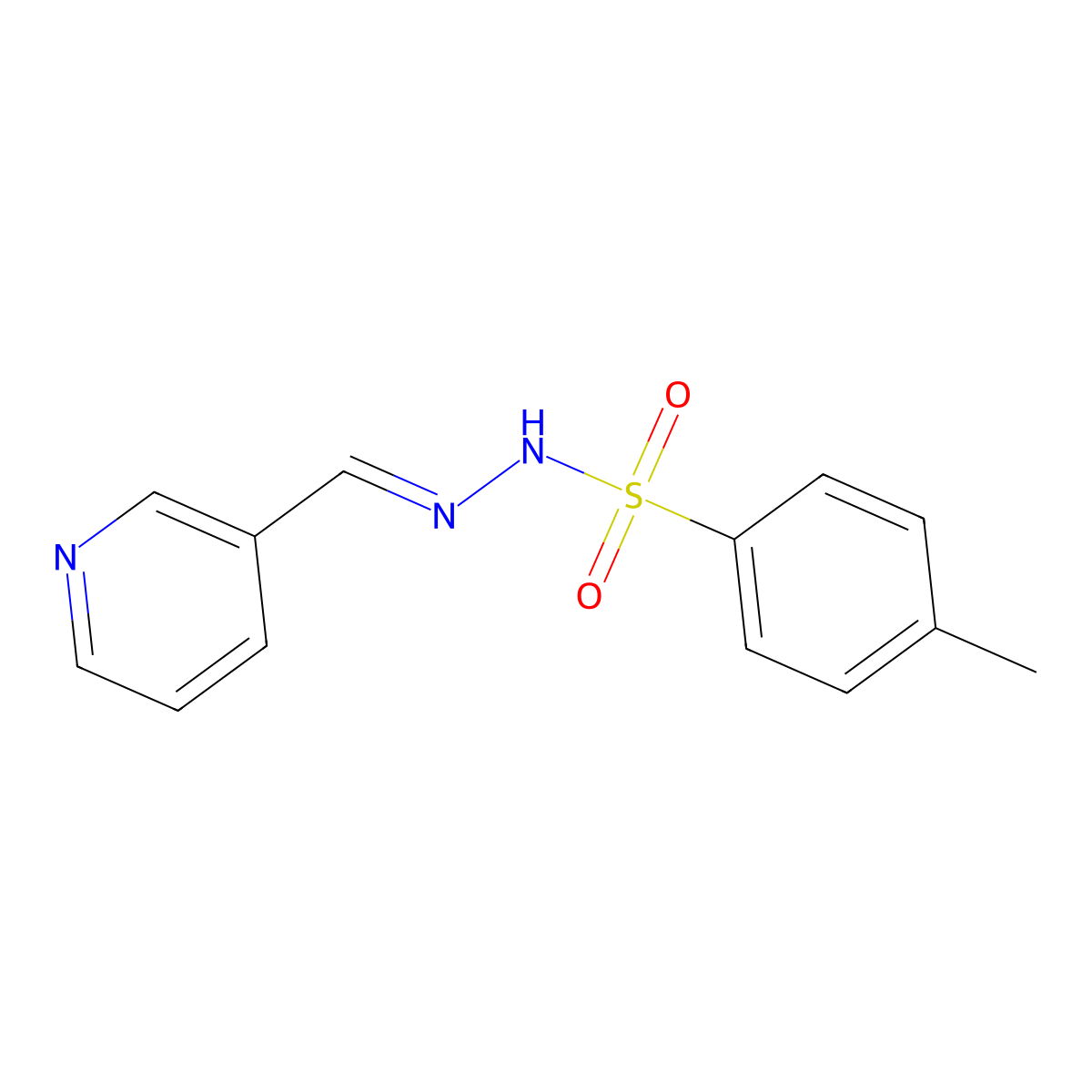4-Methyl-N-(3-pyridylmethyleneamino)benzenesulfonamide molecular structure, CAS 19350-76-6