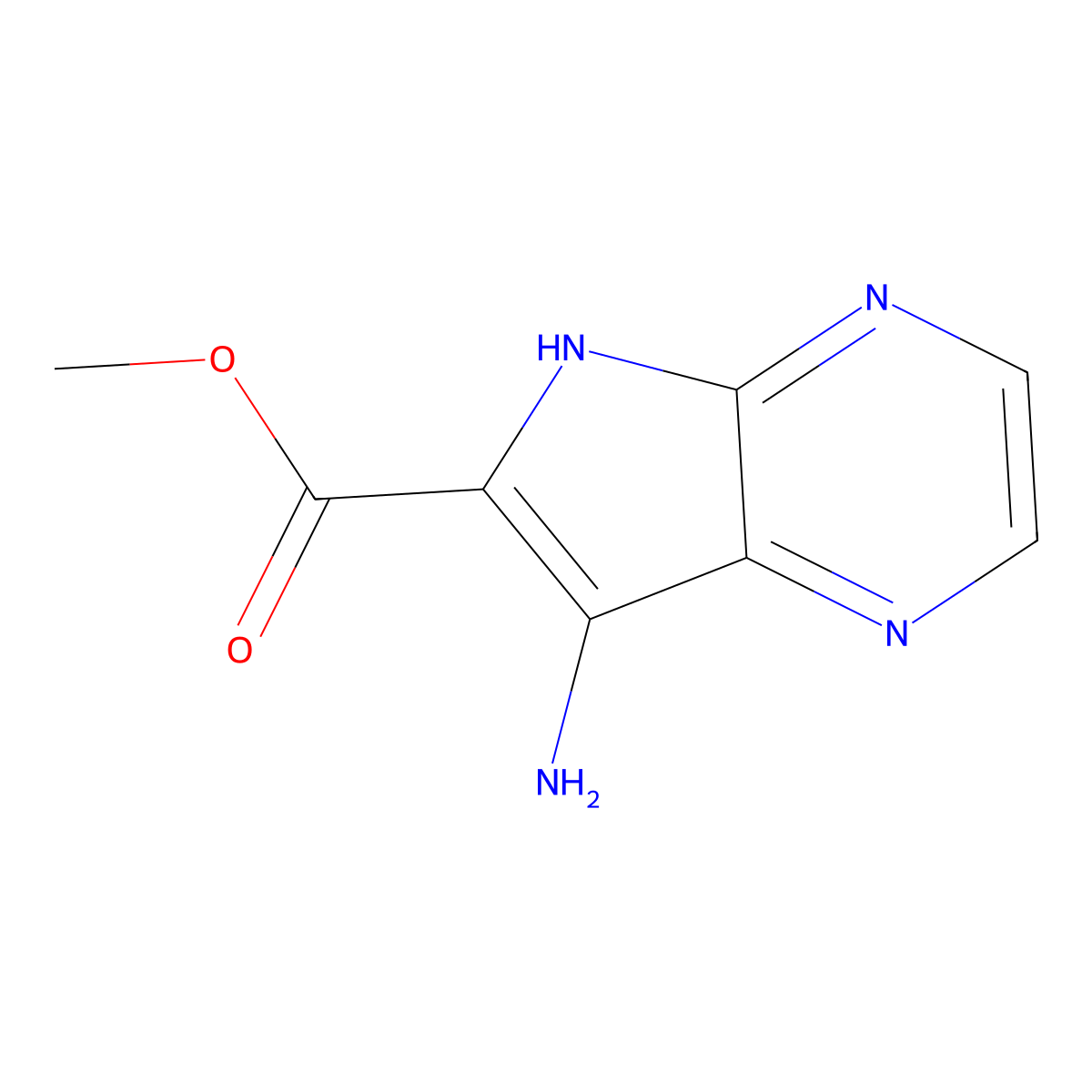 methyl 7-amino-5H-pyrrolo[2,3-b]pyrazine-6-carboxylate molecular structure, CAS 1935005-37-0