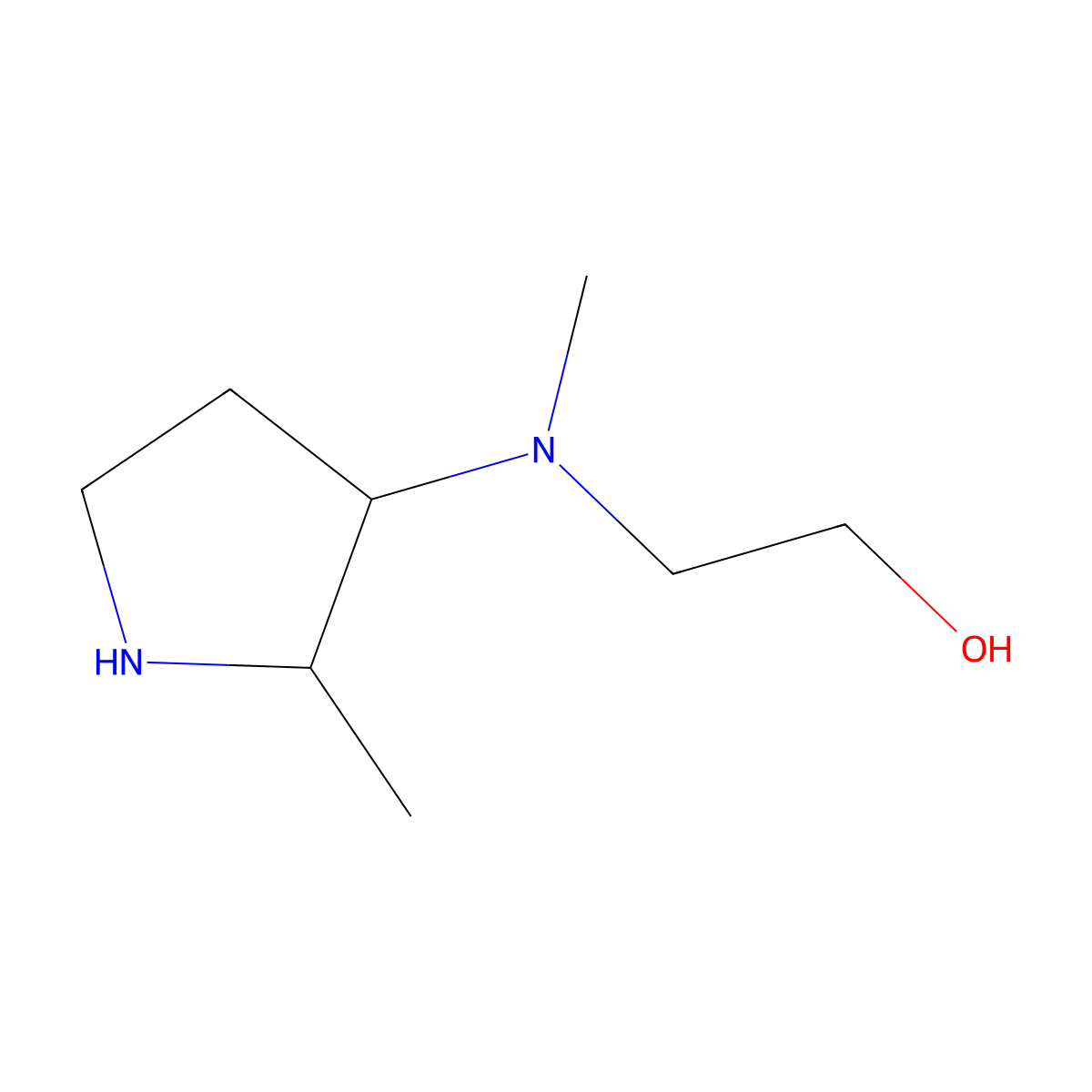 2-[Methyl(2-methylpyrrolidin-3-yl)amino]ethan-1-ol molecular structure, CAS 1935005-60-9