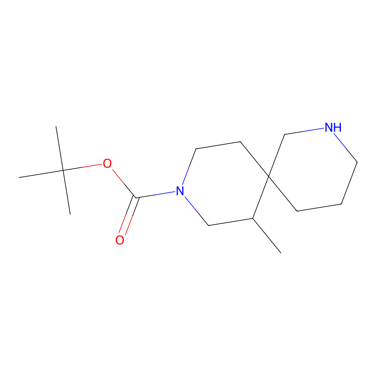 tert-Butyl 7-methyl-2,9-diazaspiro[5.5]undecane-9-carboxylate molecular structure, CAS 1935006-78-2