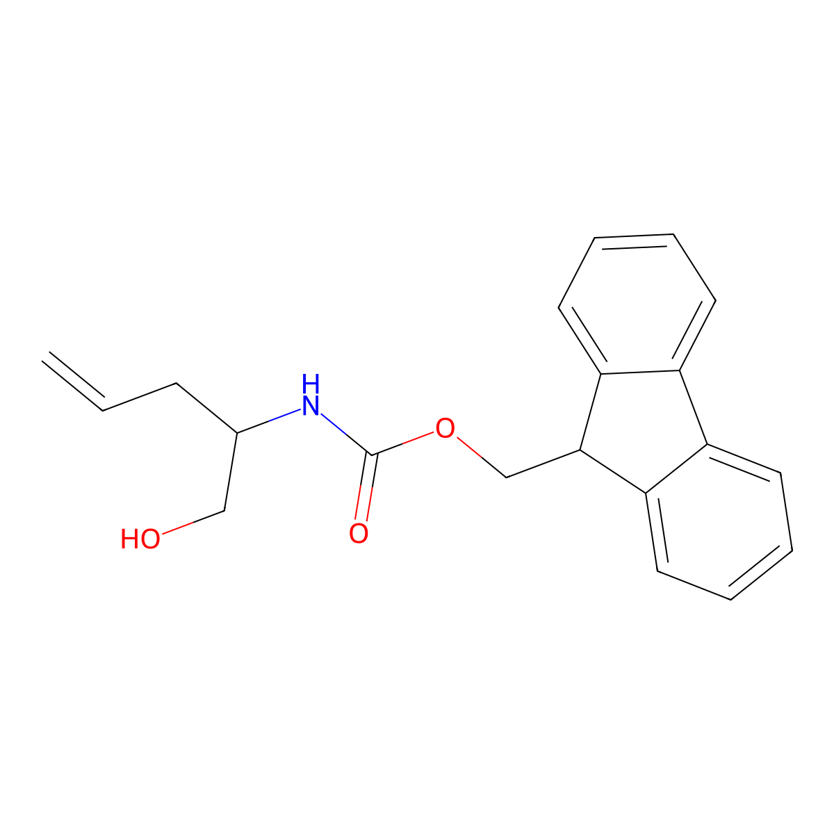 (9H-fluoren-9-yl)methyl N-(1-hydroxypent-4-en-2-yl)carbamate molecular structure, CAS 1935012-09-1