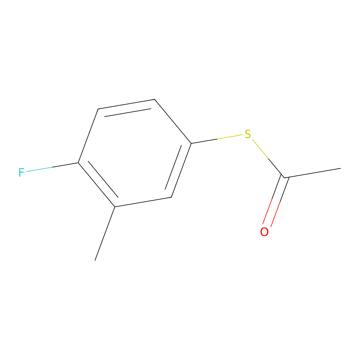 S-4-Fluoro-3-methylphenylthioacetate molecular structure, CAS 1935012-18-2