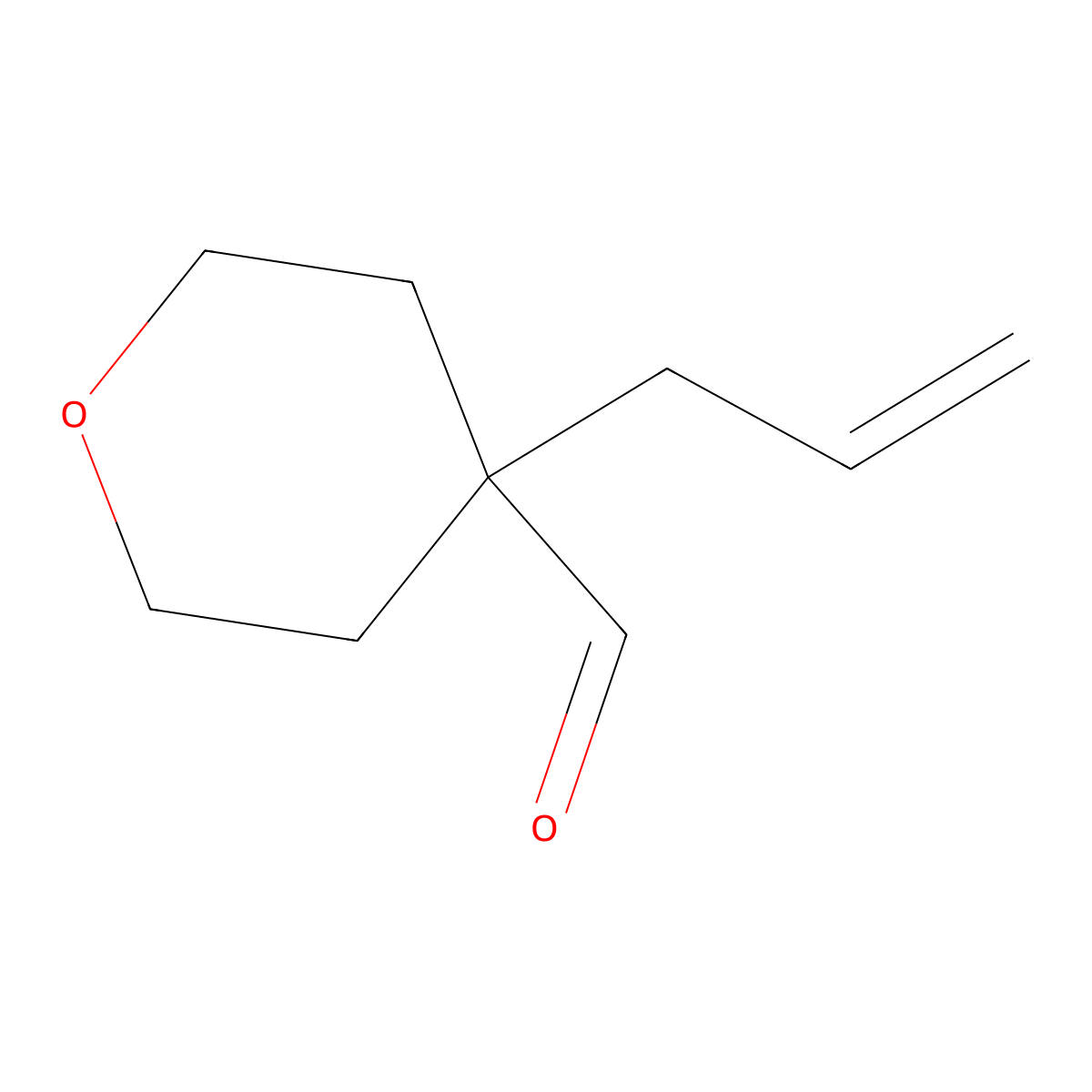 4-(Prop-2-en-1-yl)oxane-4-carbaldehyde molecular structure, CAS 1935013-79-8