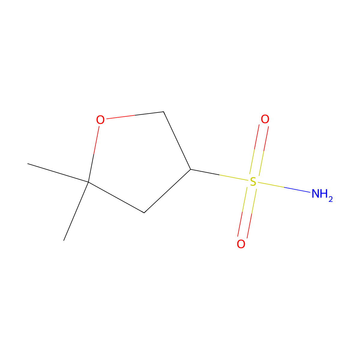 5,5-Dimethyloxolane-3-sulfonamide molecular structure, CAS 1935017-89-2