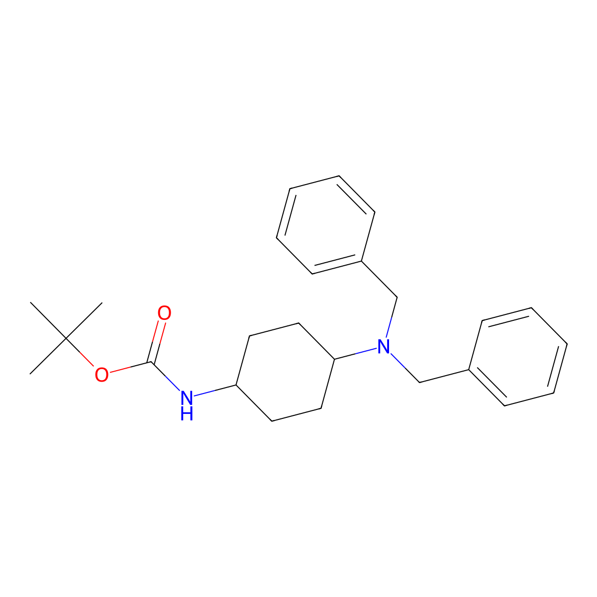 Tert-butyl 4-(dibenzylamino)cyclohexylcarbamate molecular structure, CAS 1935023-45-2