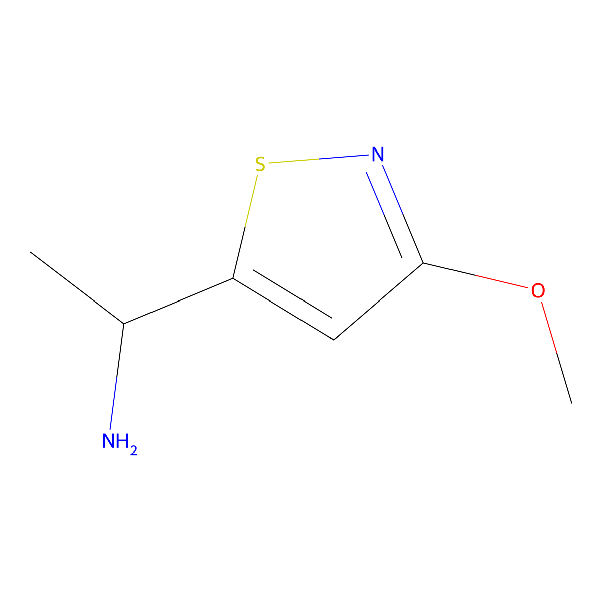 1-(3-Methoxy-1,2-thiazol-5-yl)ethan-1-amine molecular structure, CAS 1935024-09-1