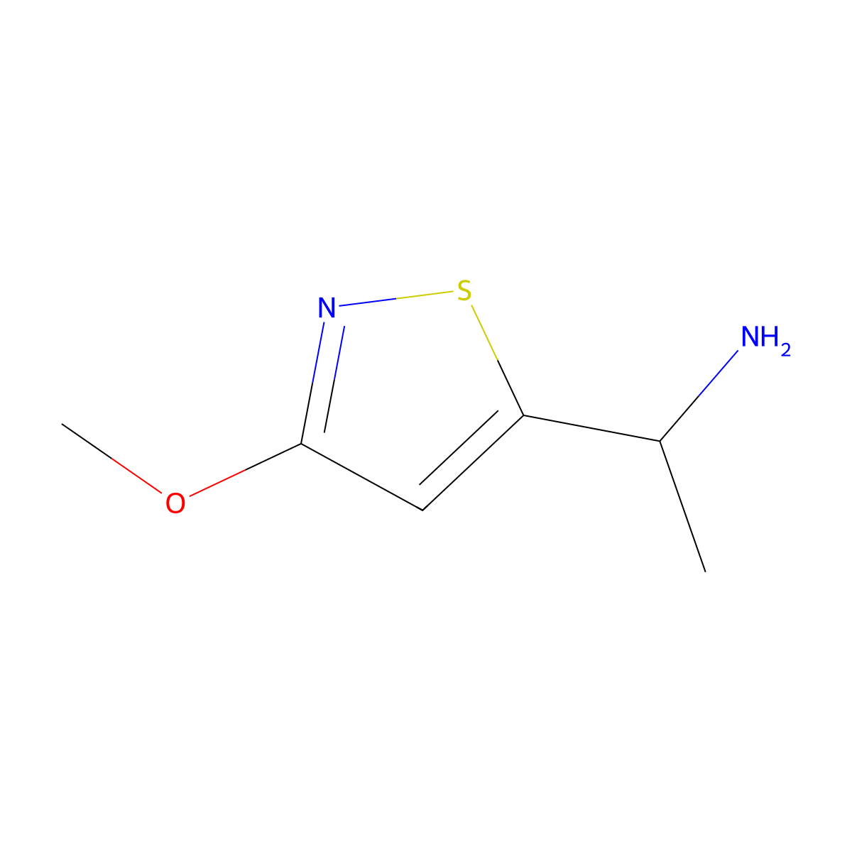1-(3-Methoxy-1,2-thiazol-5-yl)ethan-1-amine molecular structure, CAS 1935024-09-1