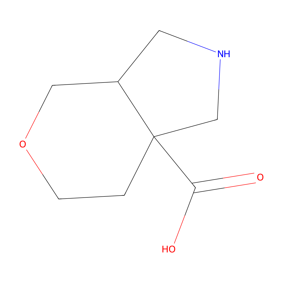 Octahydropyrano[3,4-c]pyrrole-7a-carboxylic acid molecular structure, CAS 1935036-28-4