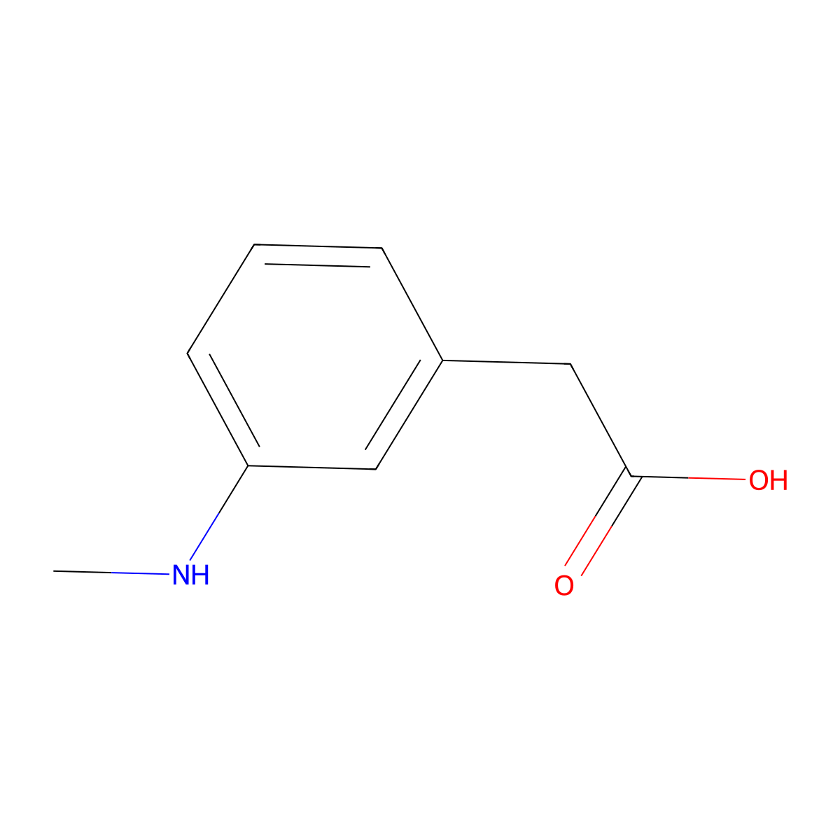 2-[3-(Methylamino)phenyl]acetic acid molecular structure, CAS 1935036-58-0